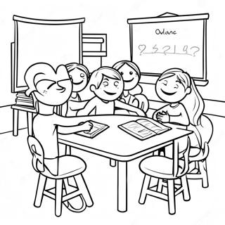 Fun Second Grade Classroom Coloring Page 40744-32556