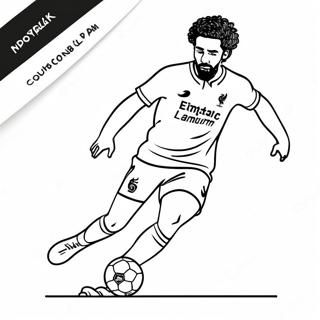 Mo Salah Dribbling The Ball Coloring Page 40754-32561