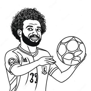 Mo Salah Dribbling The Ball Coloring Page 40754-32564