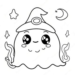 Kawaii Halloween Ghost Coloring Page 40793-32588