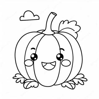 Cute Kawaii Pumpkin Coloring Page 40794-32599