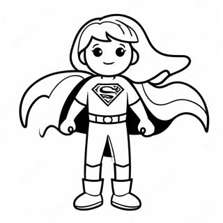 Empowered Girl With Superhero Cape Coloring Page 40834-32617