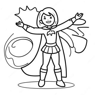 Empowered Girl With Superhero Cape Coloring Page 40834-32619