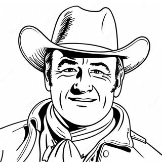 Classic John Wayne Cowboy Coloring Page 40854-32633