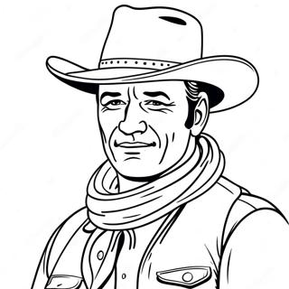 Classic John Wayne Cowboy Coloring Page 40854-32634