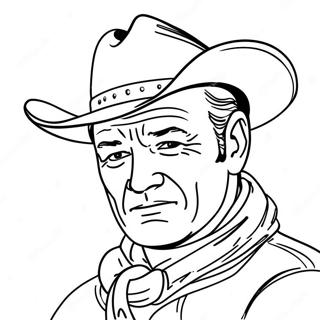 Classic John Wayne Cowboy Coloring Page 40854-32635