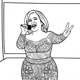 Adele Singing On Stage Coloring Page 40864-32638