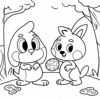 Bluey And Bingo Easter Egg Hunt Coloring Page 4087-3302