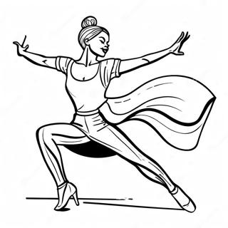 Energetic Jazz Dancer Coloring Page 40894-32663