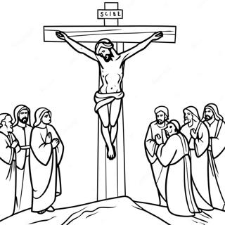 Crucifixion Scene Coloring Page 40973-32724