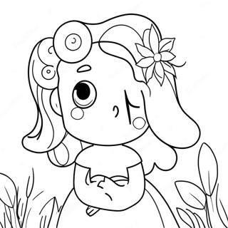 Cute Amy With Flowers Coloring Page 4097-3307