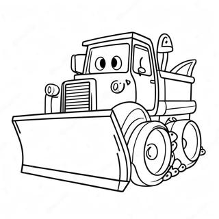 Cute Snow Plow With A Smiling Face Coloring Page 40984-32733