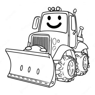 Cute Snow Plow With A Smiling Face Coloring Page 40984-32734