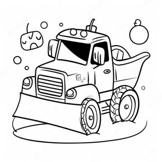 Cute Snow Plow With A Smiling Face Coloring Page 40984-32736