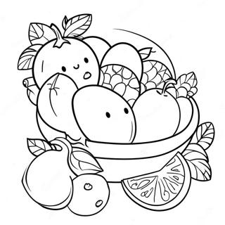 Colorful Fruits Basket Coloring Page 41014-32757