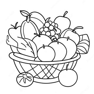 Colorful Fruits Basket Coloring Page 41014-32759