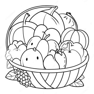 Colorful Fruits Basket Coloring Page 41014-32760