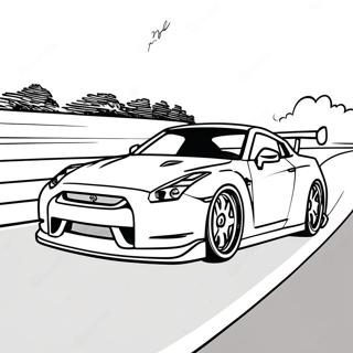 Gtr R35 Racing On A Track Coloring Page 41044-32782