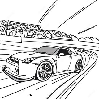 Gtr R35 Racing On A Track Coloring Page 41044-32783