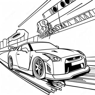 Gtr R35 Racing On A Track Coloring Page 41044-32784