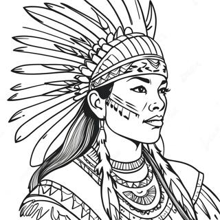 Pow Wow Traditional Dancer Coloring Page 41103-32826