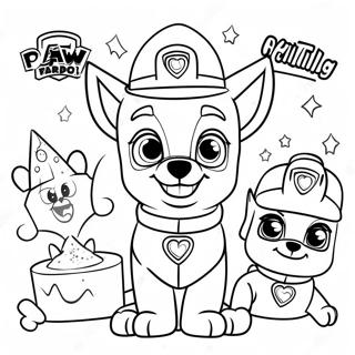 Paw Patrol Birthday Celebration Coloring Page 41163-32874