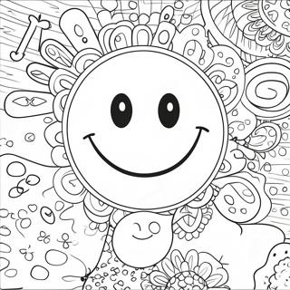 Smiley Preppy Coloring Page 4116-3408