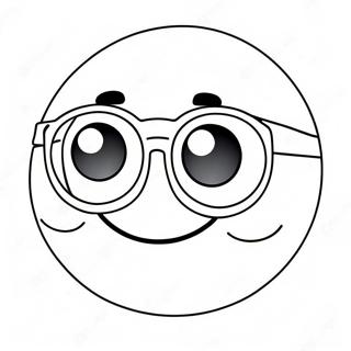 Cute Smiley Face With Sunglasses Coloring Page 4117-3409