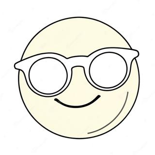 Cute Smiley Face With Sunglasses Coloring Page 4117-3410