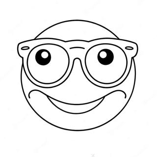 Cute Smiley Face With Sunglasses Coloring Page 4117-3411