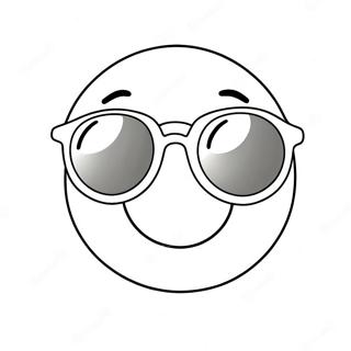 Cute Smiley Face With Sunglasses Coloring Page 4117-3412