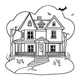 Spooky Dream House Mansion Coloring Page 41194-32898