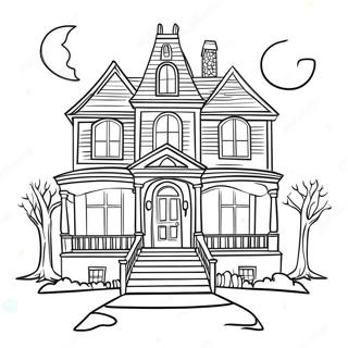 Spooky Dream House Mansion Coloring Page 41194-32899