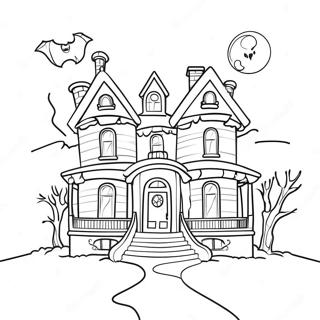 Spooky Dream House Mansion Coloring Page 41194-32900