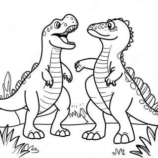 Jurassic Park Spinosaurus Vs T-Rex Coloring Pages