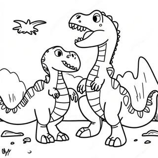 Spinosaurus Vs T Rex Epic Battle Coloring Page 41203-32910