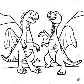 Spinosaurus Vs T Rex Epic Battle Coloring Page 41203-32911