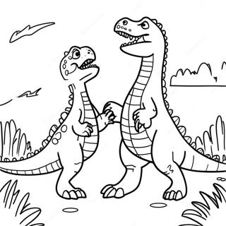 Spinosaurus Vs T Rex Epic Battle Coloring Page 41203-32912