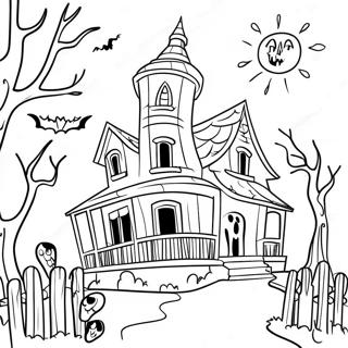 Spooky Haunted House Coloring Page 41224-32925