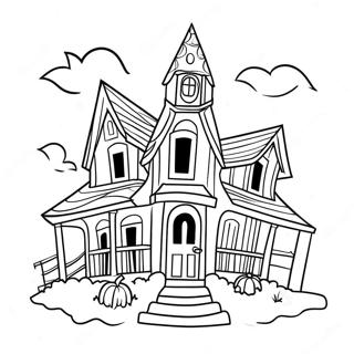 Spooky Haunted House Coloring Page 41224-32928