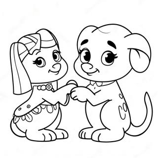 Cleo And Cuquin Playing Together Coloring Page 41244-32941