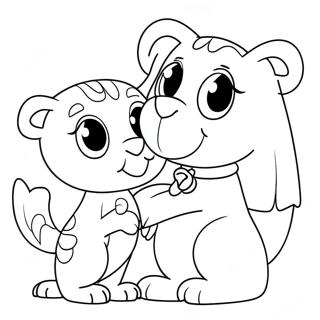 Cleo And Cuquin Playing Together Coloring Page 41244-32943