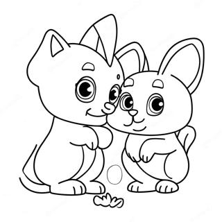 Cleo And Cuquin Playing Together Coloring Page 41244-32944