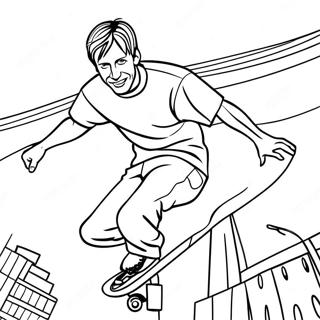 Tony Hawk Performing A Stunning Trick Coloring Page 41264-32960