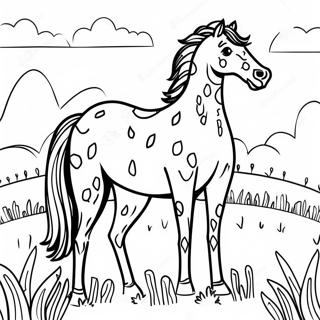 Spotted Appaloosa Horse In A Field Coloring Page 41274-32962