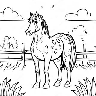 Spotted Appaloosa Horse In A Field Coloring Page 41274-32963