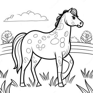 Spotted Appaloosa Horse In A Field Coloring Page 41274-32964