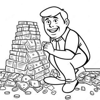 Mr Beast With Giant Money Pile Coloring Page 4127-3413