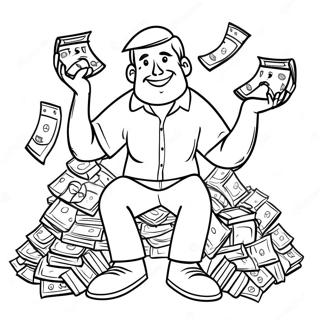 Mr Beast With Giant Money Pile Coloring Page 4127-3415