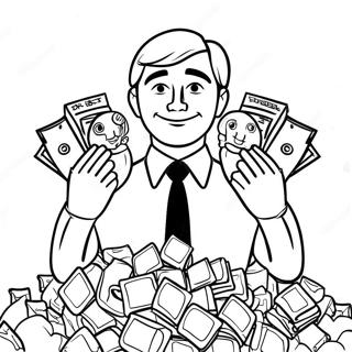 Mr Beast With Giant Money Pile Coloring Page 4127-3416